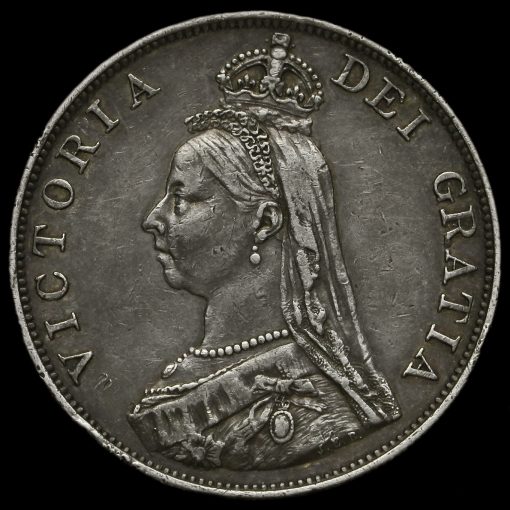 1890 Queen Victoria Jubilee Head Silver Double Florin Obverse