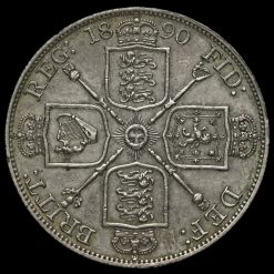 1890 Queen Victoria Jubilee Head Silver Double Florin Reverse