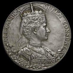 1902 Edward VII Coronation Official Silver Medal Reverse