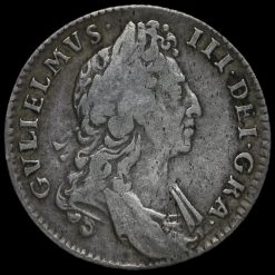 1697 William III Early Milled Silver Shilling Obverse