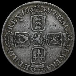 1697 William III Early Milled Silver Shilling Reverse