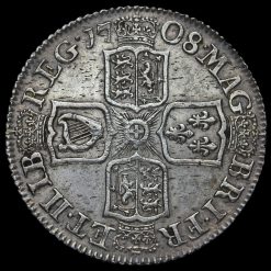 1708 Queen Anne Early Milled Silver Shilling Reverse