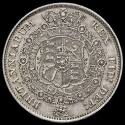 1817 George III Milled Silver 'Bull Head' Half Crown Reverse