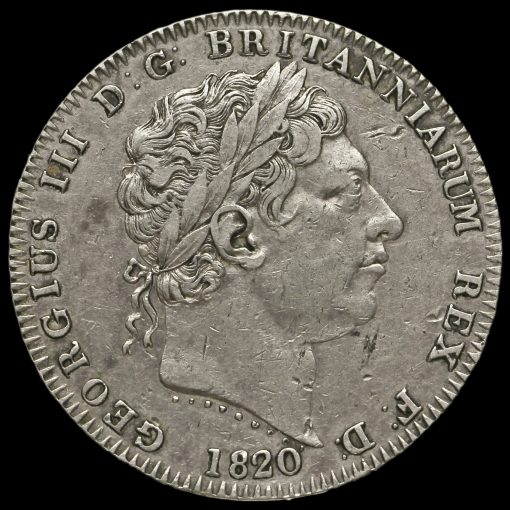 1820 George III Milled Silver LX Crown Obverse