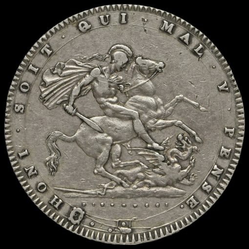 1820 George III Milled Silver LX Crown Reverse
