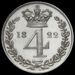 1822 George IV Milled Silver Maundy Fourpence Reverse