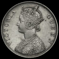 British India 1862 Queen Victoria One Rupee Obverse