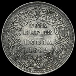 British India 1862 Queen Victoria One Rupee Reverse