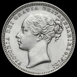 1872 Queen Victoria Young Head Silver Shilling Obverse