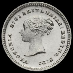 1880 Queen Victoria Young Head Silver Maundy Twopence Obverse