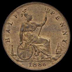 1886 Queen Victoria Bun Head Halfpenny Reverse