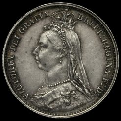 1887 Queen Victoria Jubilee Head Sixpence Obverse