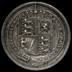 1887 Queen Victoria Jubilee Head Sixpence Reverse