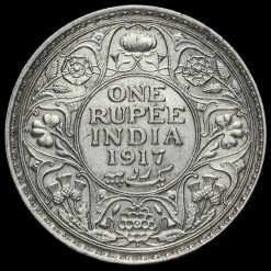 British India 1917 George V One Rupee Reverse