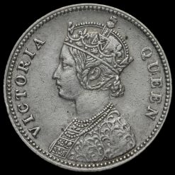 British India 1862 Queen Victoria 1/4 Rupee Obverse