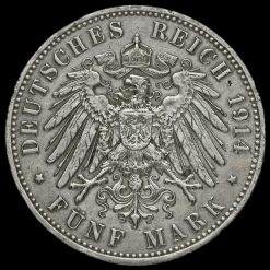 Germany, Prussia 1914 5 Mark Reverse