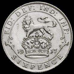 1917 George V Silver Sixpence Reverse