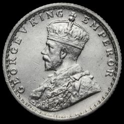 British India 1917 George V 1/4 Rupee Obverse