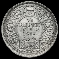 British India 1917 George V 1/4 Rupee Reverse