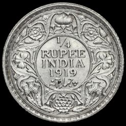 British India 1919 George V 1/4 Rupee Reverse