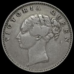 British India 1840 Queen Victoria Half Rupee Obverse