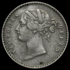 British India 1841 Queen Victoria 2 Annas Obverse