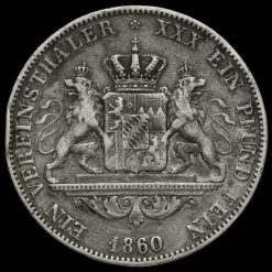 Germany, Bavaria 1860 Vereinsthaler Reverse