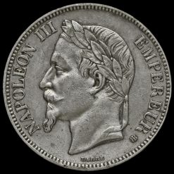 France 1867 Napoleon III Silver 5 Francs Obverse