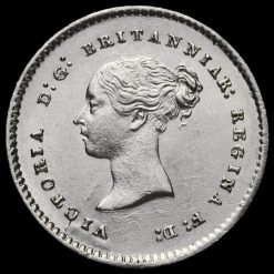 1867 Queen Victoria Young Head Silver Maundy Twopence Obverse