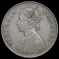 British India 1896 Queen Victoria Half Rupee Obverse