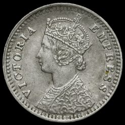 British India 1900 Queen Victoria 2 Annas Obverse