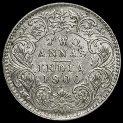 British India 1900 Queen Victoria 2 Annas Reverse