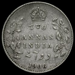 British India 1906 Edward VII 2 Annas Reverse