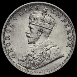 British India 1918 George V Half Rupee Obverse