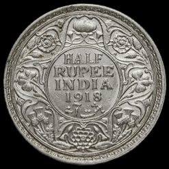 British India 1918 George V Half Rupee Reverse