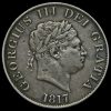 1817 George III Milled Silver Half Crown Obverse