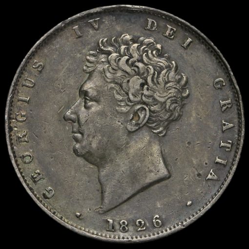 1826 George IV Milled Silver Half Crown Obverse