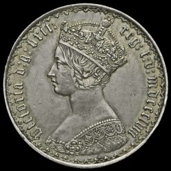 1858 Queen Victoria Gothic Florin Obverse