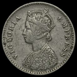 British India 1885 Queen Victoria 2 Annas Obverse