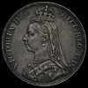 1888 Queen Victoria Jubilee Head Silver Crown Obverse