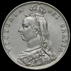 1890 Queen Victoria Jubilee Head Silver Half Crown Obverse