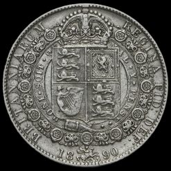 1890 Queen Victoria Jubilee Head  Silver Half Crown, Scarce - Image 2