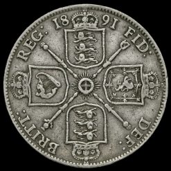 1891 Queen Victoria Jubilee Head Silver Florin Reverse
