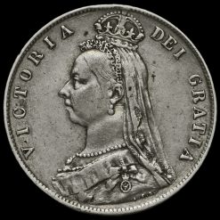 1891 Queen Victoria Jubilee Head Silver Half Crown Obverse