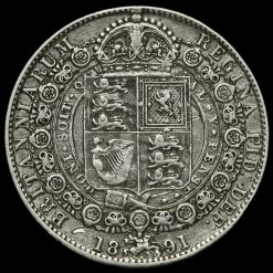 1891 Queen Victoria Jubilee Head Silver Half Crown Reverse