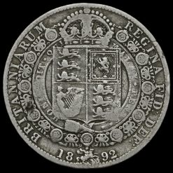 1892 Queen Victoria Jubilee Head Silver Half Crown Reverse