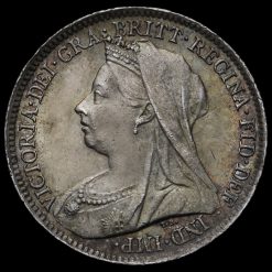 1901 Queen Victoria Veiled Head Silver Sixpence Obverse