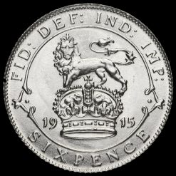 1915 George V Silver Sixpence Reverse