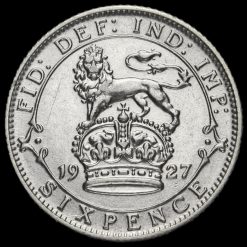 1927 George V Silver Sixpence Reverse