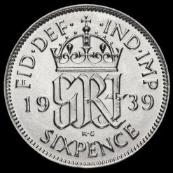 1939 George VI Silver Sixpence Reverse